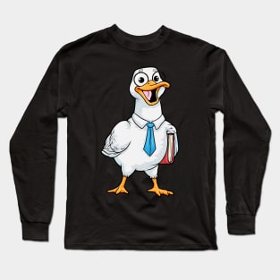 Duck as Teacher with Book Long Sleeve T-Shirt